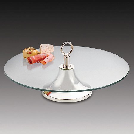 PRATO DE VIDRO E PRATA P/FRIOS MONACO 40cm