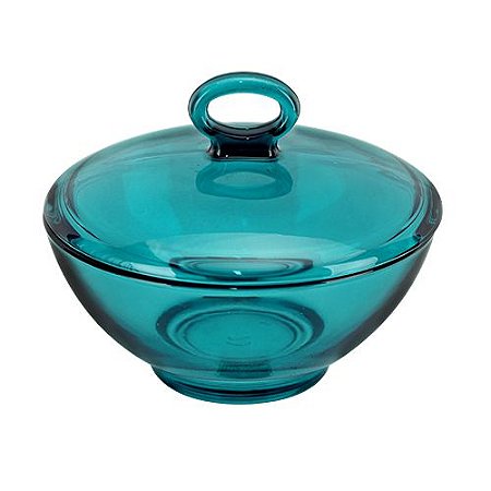 POTICHE AQUA EM VIDRO D13XA11CM COR VERDE ESMERALDA