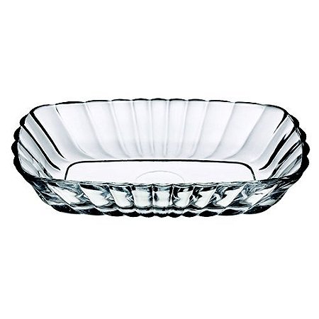 JOGO DE 2 BOWLS RETANGULARES MEZZE EM VIDRO L16XP10XA3CM