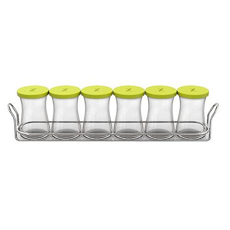 JG 6 PORTA CONDIMENTOS ZEST TAMPA SILICONE AMARELA 6X9X6CM