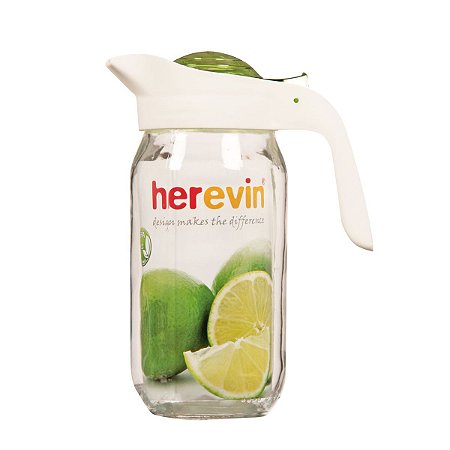 JARRA DE VIDRO TRANSPARENTE E VERDE 1l