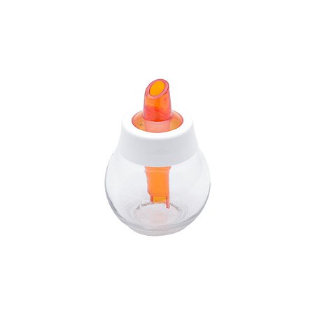 AÇUCAREIRO DE VIDRO DULCE TRANSPARENTE E LARANJA 180ml