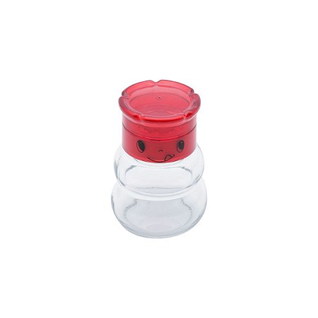 POTE P/TEMPEROS DE VIDRO FACE TRANSPARENTE E VERMELHO 150ml