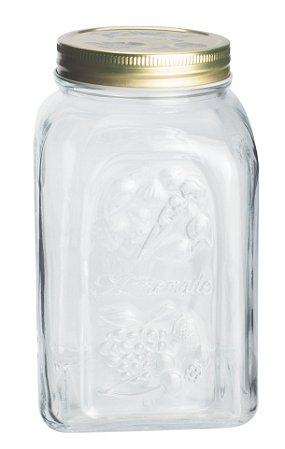 POTE DE VIDRO HOMEMADE COM TAMPA DE METAL 1500ML