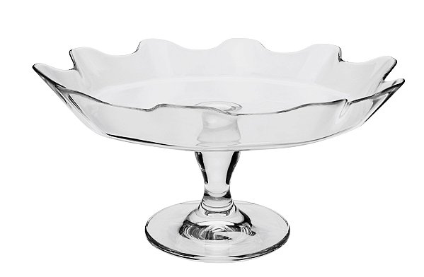 PRATO PARA BOLO SPLASH EM VIDRO COM PÉ