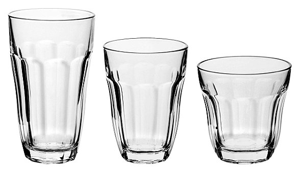 JG DE 18 COPOS BARROC EM VIDRO