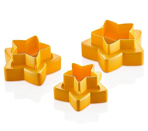 JG DE 3 CORTADORES DE BISCOITO DE PLÁSTICO ESTRELA
