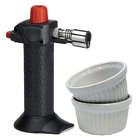 JG DE 1 MAÇARICO E 4 RAMEQUINS EM PORCELANA