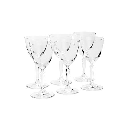 CJ 6 TAÇAS P/VINHO BRANCO DE CRISTAL ECOLOGICO IVANA 260ML