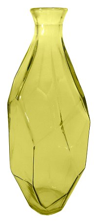VASO DE VIDRO ORIGAMI 31CM AMARELO