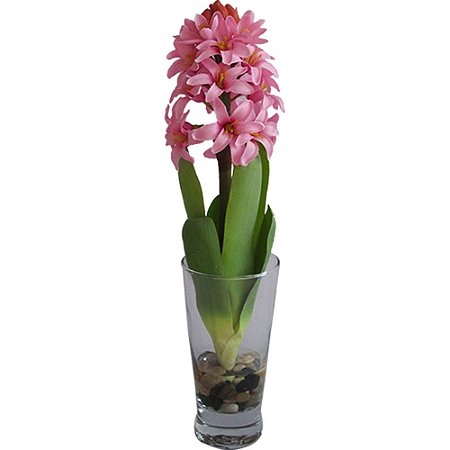 PLANTA ARTIFICIAL COM VASO DE VIDRO - 29 CM
