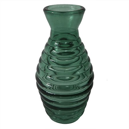 VASO DE VIDRO VERDE COM TEXTURA