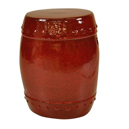 BANQUETA / SEAT GARDEN DE CERAMICA VERMELHO - 37X46 CM