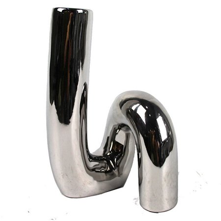 PECA DECORATIVA EM CERAMICA PRATEADA