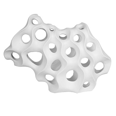 PECA DECORATIVA DE CERAMICA BRANCA