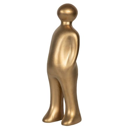 PECA DECORATIVA DE CERAMICA DOURADO