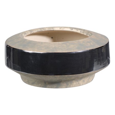 VASO DE CERAMICA PRETO E CINZA