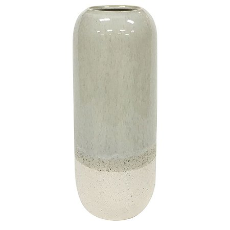 VASO EM CERAMICA AREIA 12,5CM X 12,5CM X 32CM