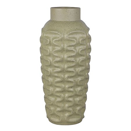 VASO DECORATIVO DE CERAMICA  AREIA 18,5CM X 41CM