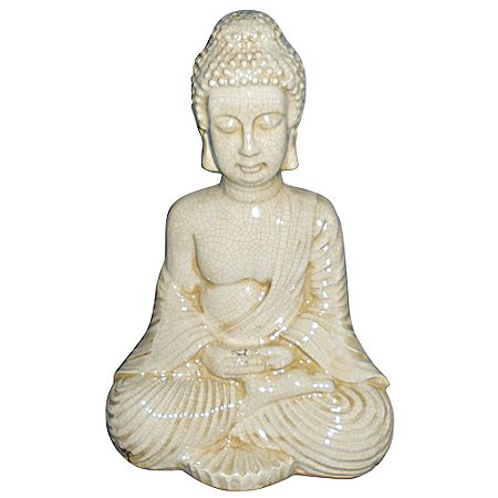 FIGURA DECORATIVA DE CERAMICA - BUDHA