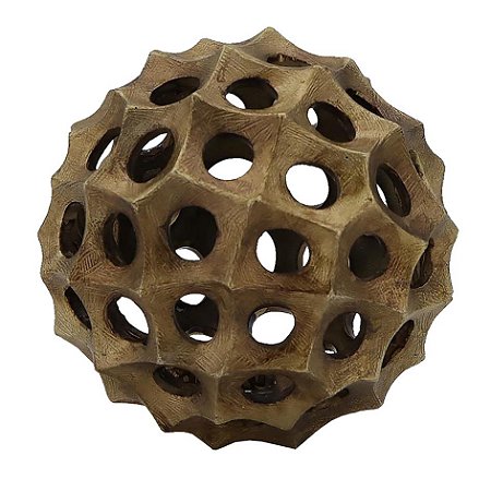 ESFERA DECORATIVA DE RESINA MARROM