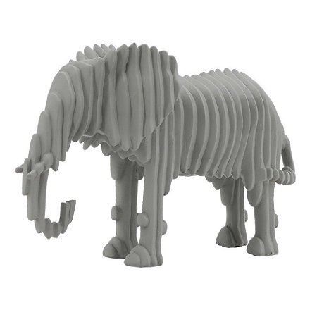 ELEFANTE DECORATIVO DE RESINA CINZA