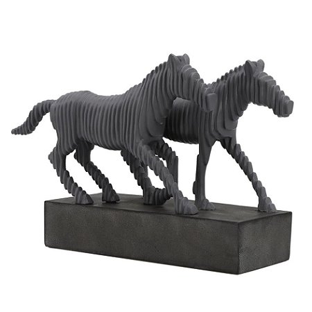 CAVALOS DECORATIVOS DE RESINA PRETA