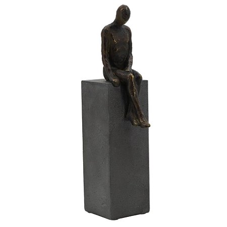 FIGURA DECORATIVA DE RESINA PRETA