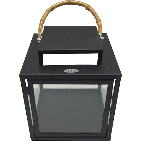 LANTERNA DECORATIVA DE FERRO - 23X23X27 CM