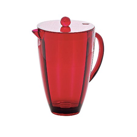 JARRA DE ACRILICO COM TAMPA VERMELHO