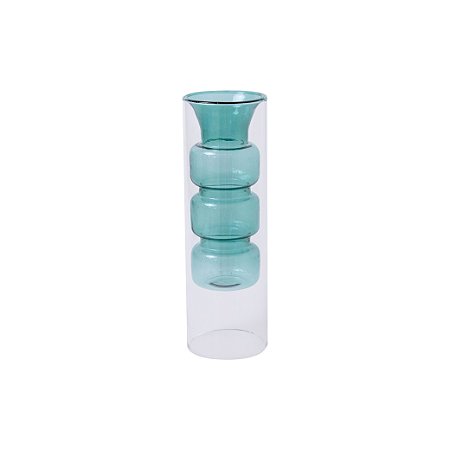 VASO DE VIDRO AZUL
