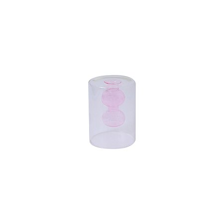 VASO DE VIDRO ROSA