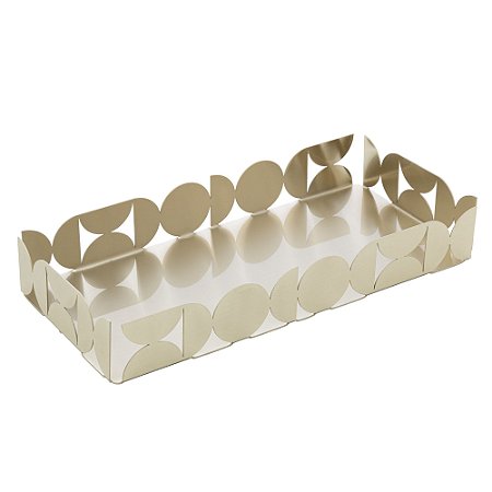 BANDEJA DE AÇO INOX BAUHAUS CHAMPANHE 30CM X 14,5CM X 5CM - WOLFF