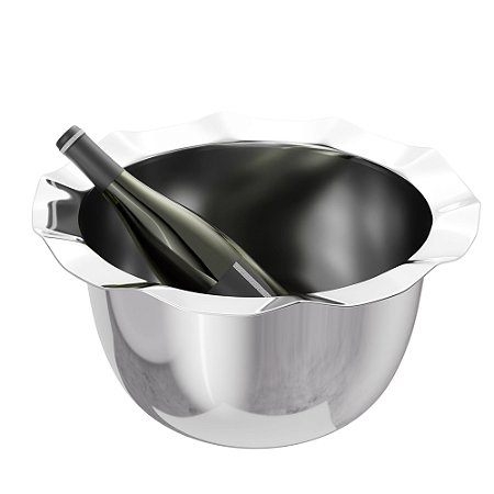 BALDE PARA VINHO BONBON PRATEADO 37CM X 37CM X 22,5CM - WOLFF