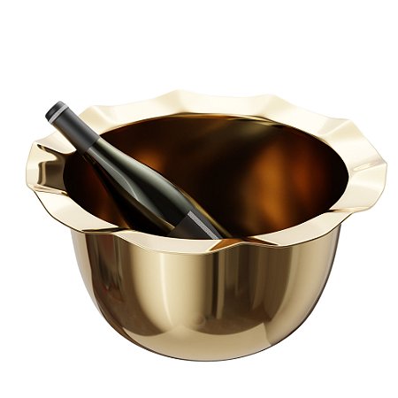 BALDE DE AÇO INOX PARA VINHO BONBON DOURADO 38CM X 38CM X 22CM - WOLFF