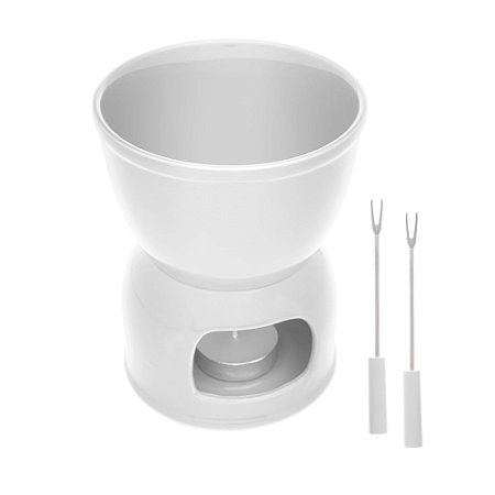 APARELHO DE FONDUE 4 PEÇAS PARA DUAS PESSOAS BRANCO 400ML - WOLFF