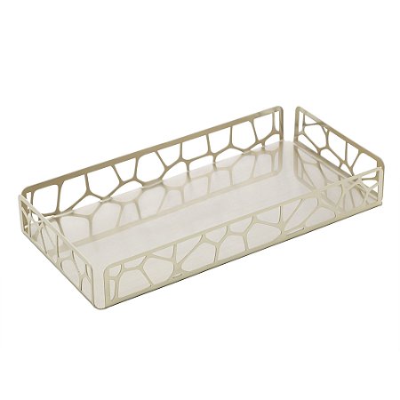 BANDEJA DE AÇO INOX MAHAL CHAMPANHE 30CM X 15CM X 4CM - WOLFF
