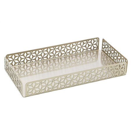 BANDEJA DE AÇO INOX GARDEN CHAMPANHE 30CM X 25CM X 4CM - WOLFF