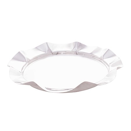 BANDEJA DE AÇO INOX BONBON PRATEADA 39,5CM X 4CM - WOLFF