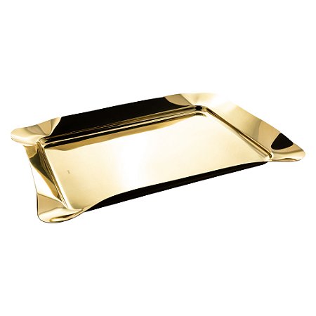 BANDEJA DE AÇO INOX BONBON DOURADA 46CM X 37CM X 4CM - WOLFF