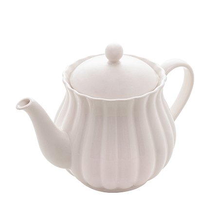 BULE DE CHÁ DE PORCELANA PÉTALA BRANCO MATT 950ML - WOLFF