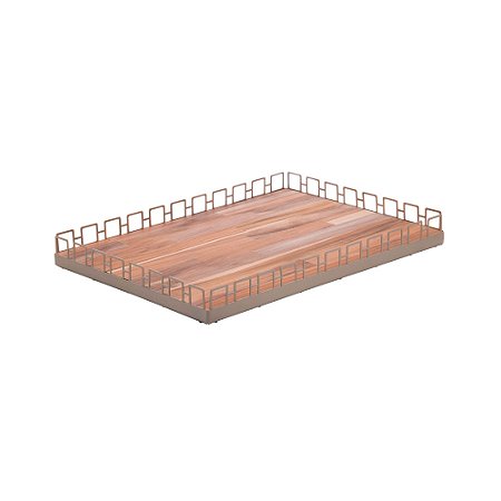 BANDEJA DE MADEIRA TECA ELOS 45CM X 33CM X 5CM - WOLFF CRAFT