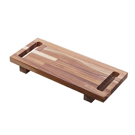 BANDEJA DE MADEIRA TECA 40CM X 17CM X 4CM - WOLFF CRAFT
