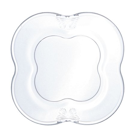 CONJUNTO 4 PRATOS PARA SOBREMESA DE VIDRO BUTTERFLY 17CM - WOLFF