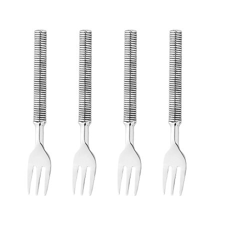CONJUNTO 4 GARFOS DE PETISCO DE AÇO INOX ESPIRAL - WOLFF