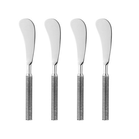 CONJUNTO 4 ESPÁTULAS DE AÇO INOX ESPIRAL - WOLFF