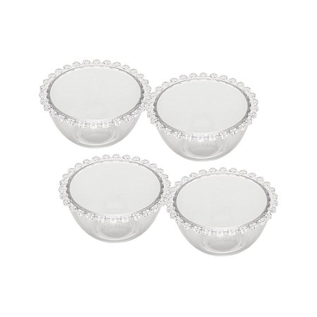 CONJUNTO 4 BOWLS DE CRISTAL DAISY 14CM X 8CM - WOLFF