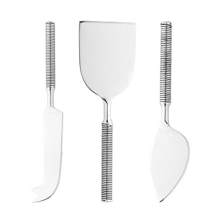 CONJUNTO 3 FACAS PARA QUEIJO DE AÇO INOX ESPIRAL - WOLFF