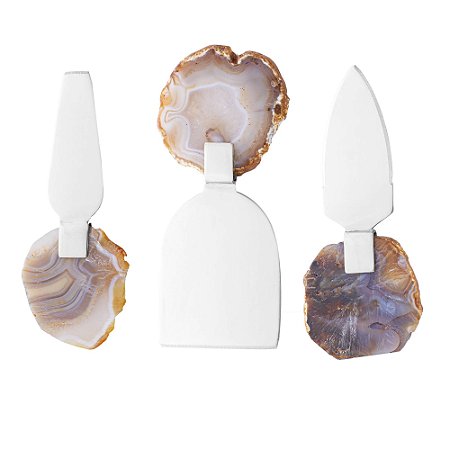 CONJUNTO 3 FACAS PARA QUEIJO DE AÇO INOX ÁGATA - WOLFF