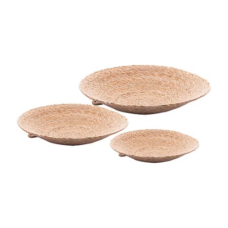 CONJUNTO 3 CENTROS DE MESA DE FIBRA NATURAL - WOLFF